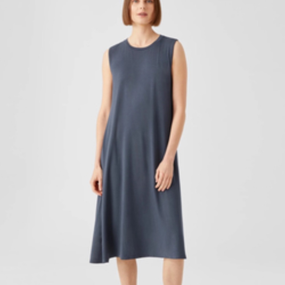 EILEEN FISHER Fine Jersey Crew Neck Dress